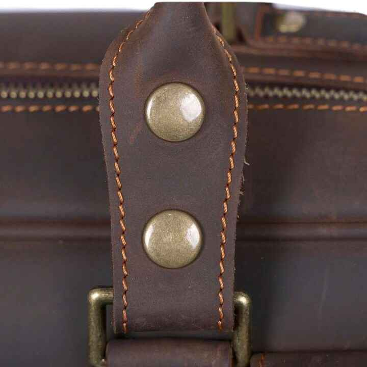 Dark Brown Vintage Leather Laptop Bag