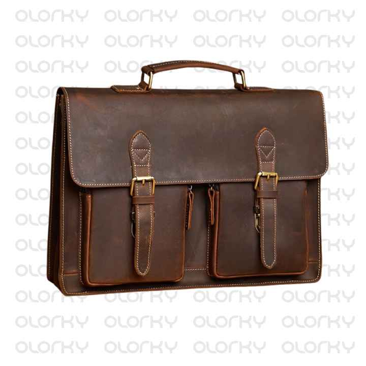 Vintage Brown Leather Office Carry Bag