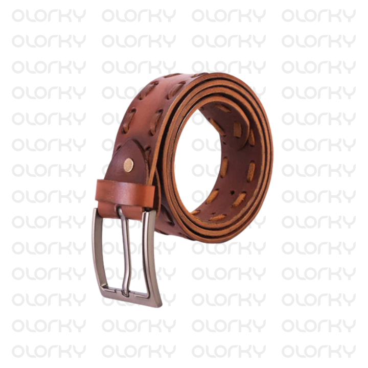Hand-woven Leather Belt - Tan