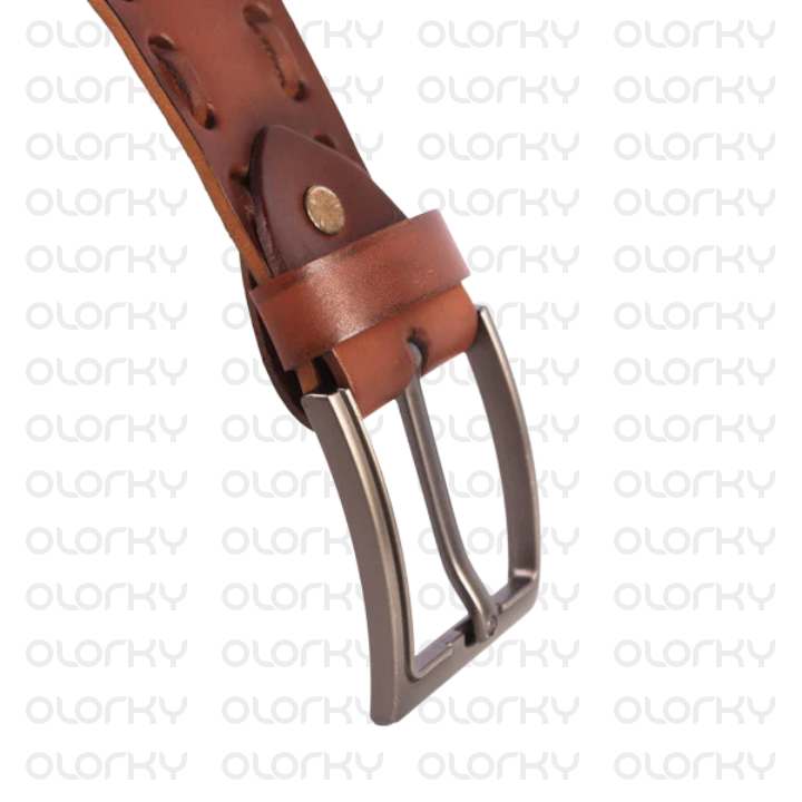 Hand-woven Leather Belt - Tan