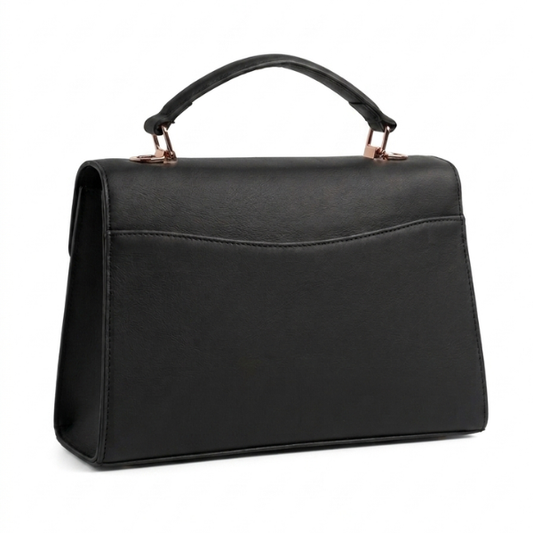 Eva - Black Leather Hand Bag