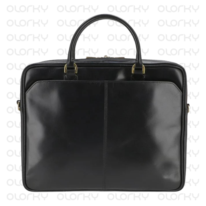 Monarch Leather Laptop Bag - Black
