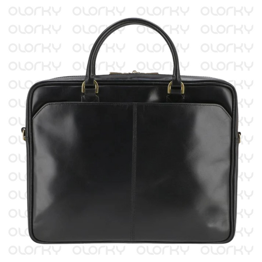 Monarch Leather Laptop Bag - Black