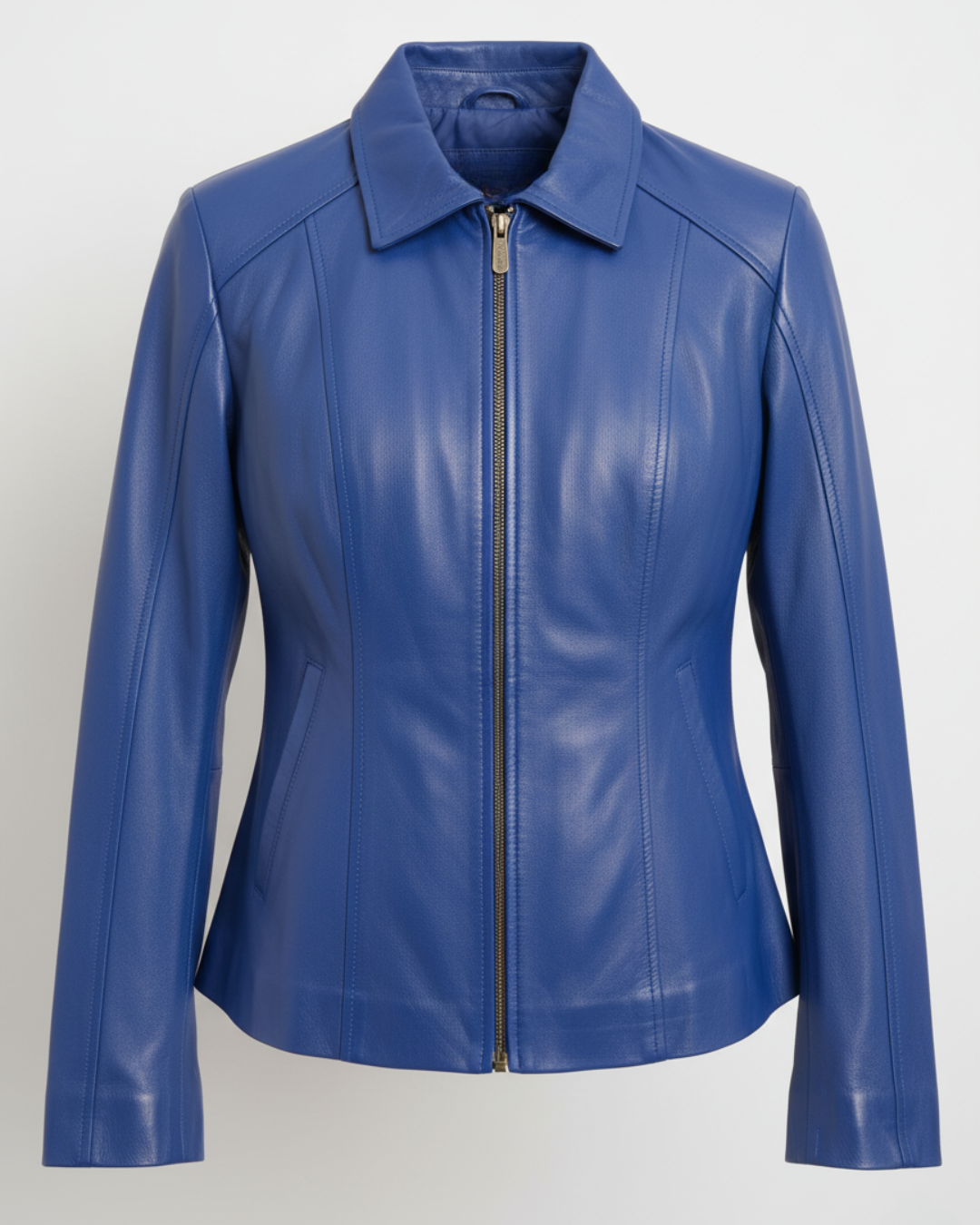 Ava - (Blue) Sheep Leather Jacket