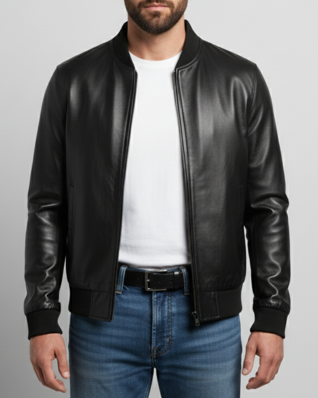 Bomber - (Black) Sheep Leather Jacket