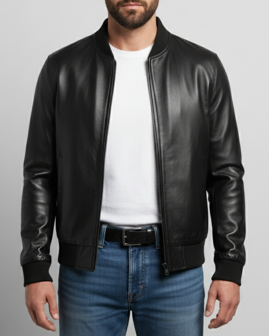 Bomber - (Black) Sheep Leather Jacket