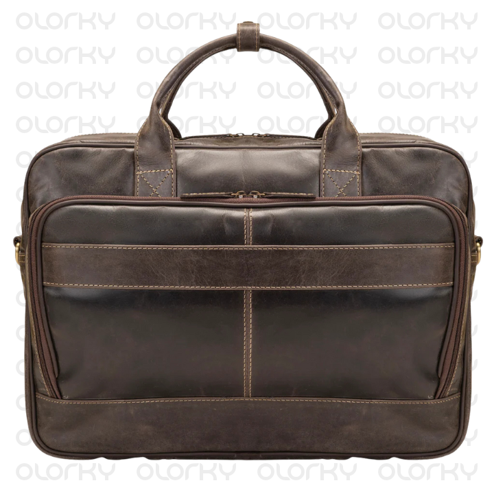 The Diplomat - Brown Leather Laptop Bag