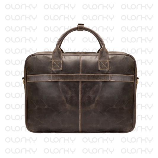 The Diplomat - Brown Leather Laptop Bag