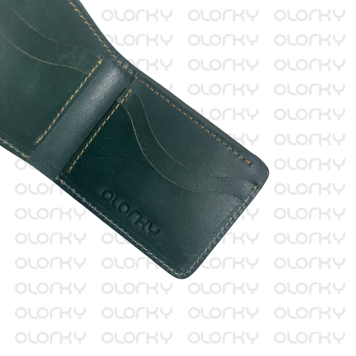 The Foldinator - Bifold Leather Wallet - Green
