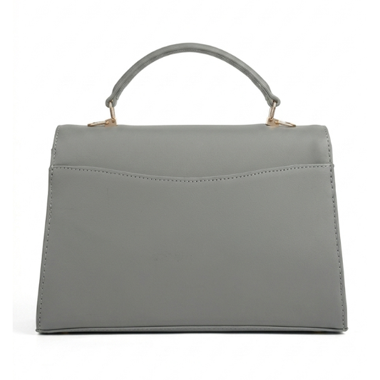 Eva - Grey Leather Hand Bag
