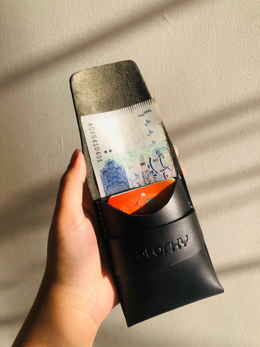 The Titan (BLACK) - Minimal Leather Wallet