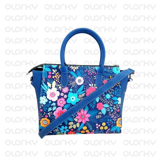 Designer Canvas and Leather Tote Bag