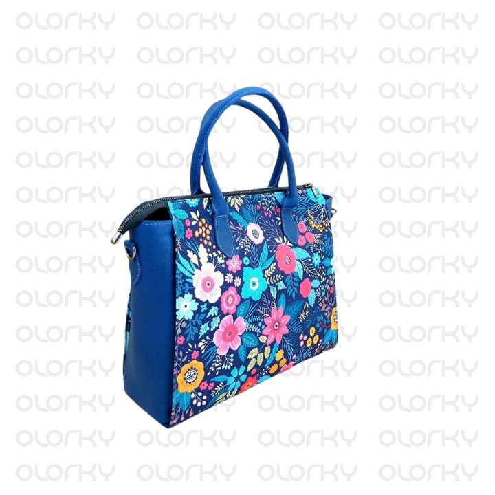 Designer Canvas and Leather Tote Bag