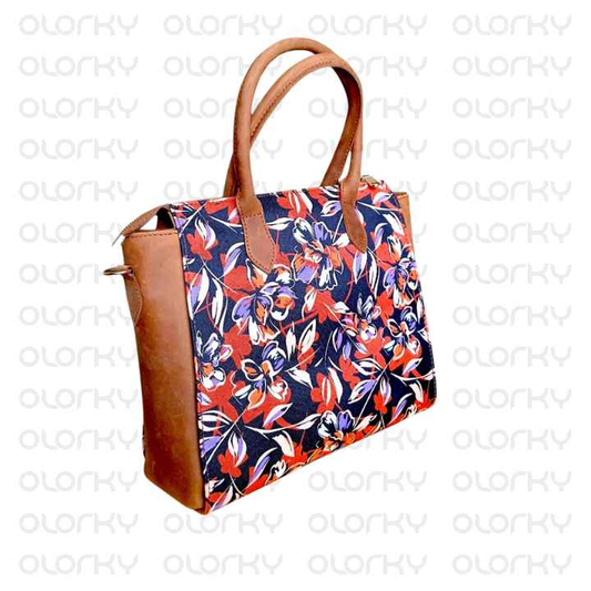 Designer Canvas and Leather Tote Bag