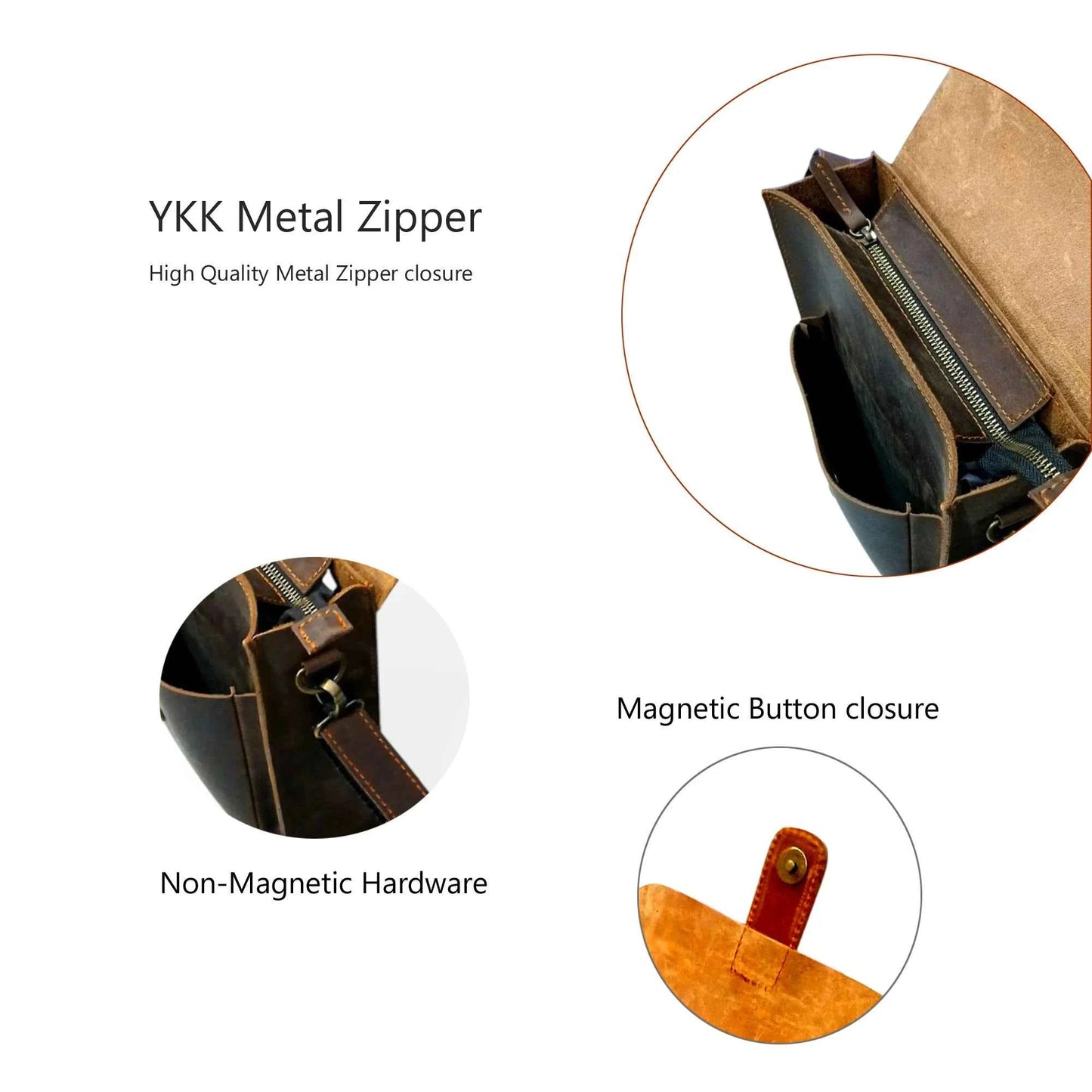 Vintage Leather Crossbody Bag - Brown/Tan