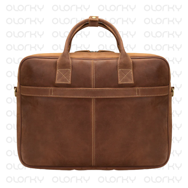 The Diplomat - Tan Leather Laptop Bag