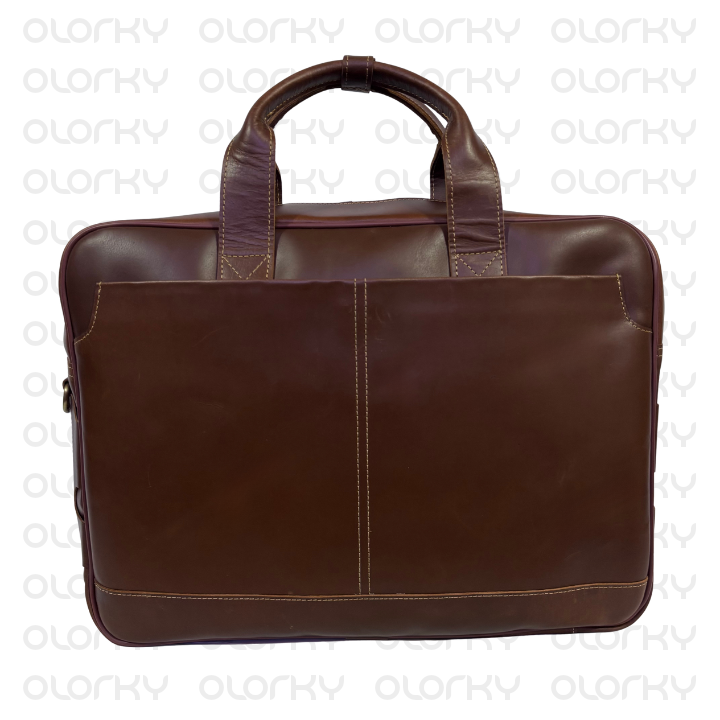 Vintage Leather Laptop Carry - Brown