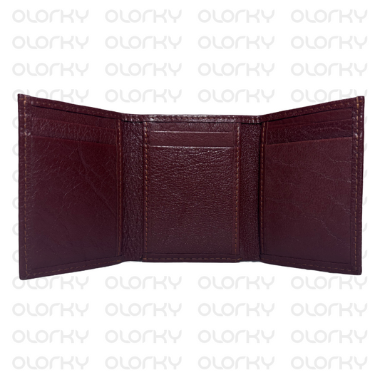 Trinity - Trifold Leather Wallet (Brown)
