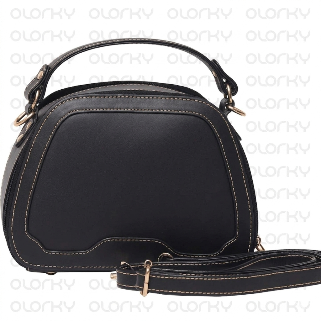 Nyra - Black Leather Hand Bag