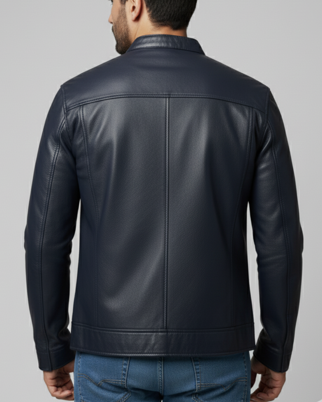 Phantom - (Navy Blue) Sheep Leather Jacket