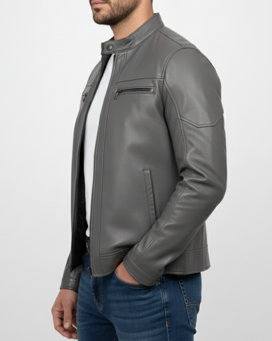 Rocco - (Grey) Sheep Leather Jacket