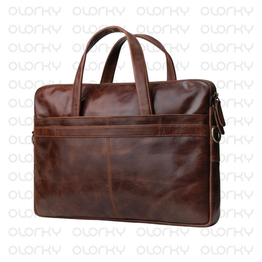Analyst - Slim Dark Brown Leather Laptop Bag