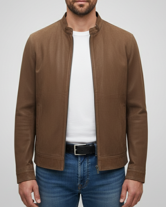 Suede - (Tan) Sheep Leather Jacket