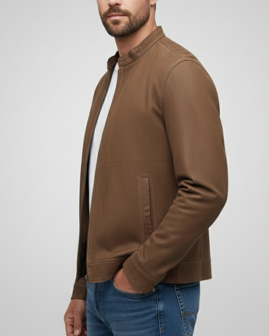 Suede - (Tan) Sheep Leather Jacket