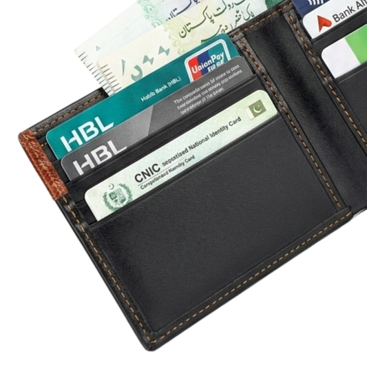 Legacy - Leather Wallet for Men - Black/Tan