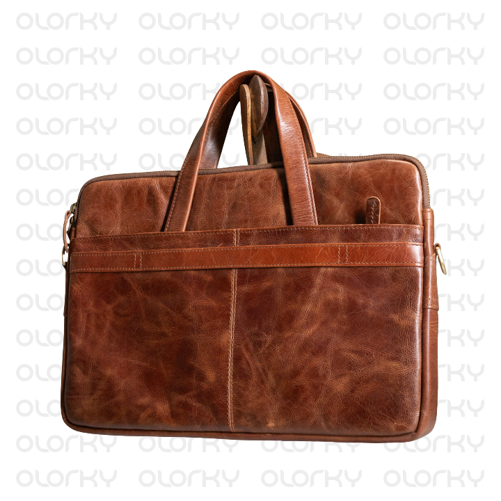Analyst - Slim Tan Leather Laptop Bag