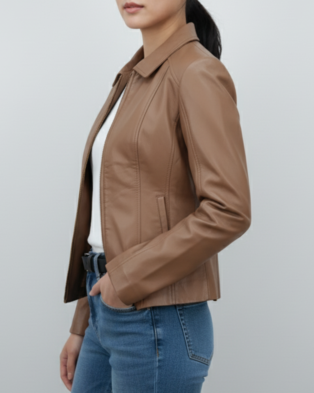 Ava - (Tan) Sheep Leather Jacket