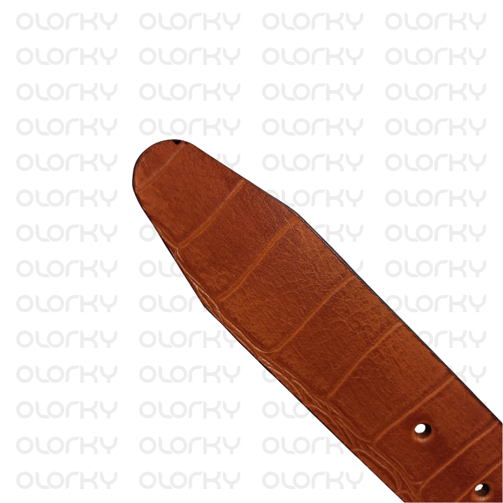 Textured Leather Belt - Mustard