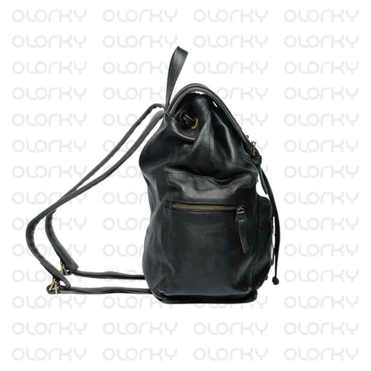 The Wander (BLACK) - Leather Office Backpack