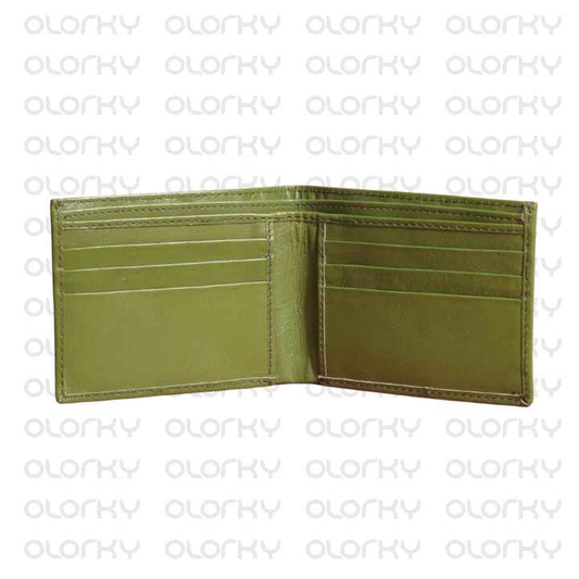 Green Braided Cow Leather Wallet