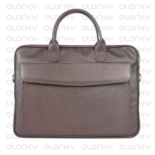 Alpine Leather Laptop Bag - Brown