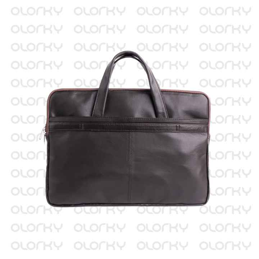 The Innovator Slim Leather Laptop Bag - Dark Brown