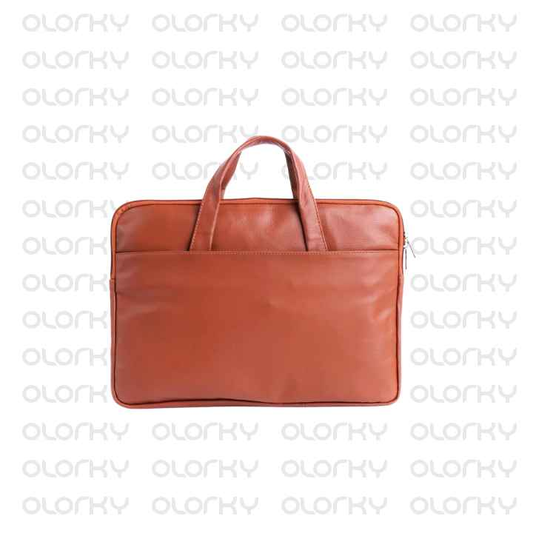The Innovator Slim Leather Laptop Bag - TAN Brown