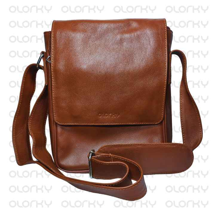 TAN Leather Crossbody Bag