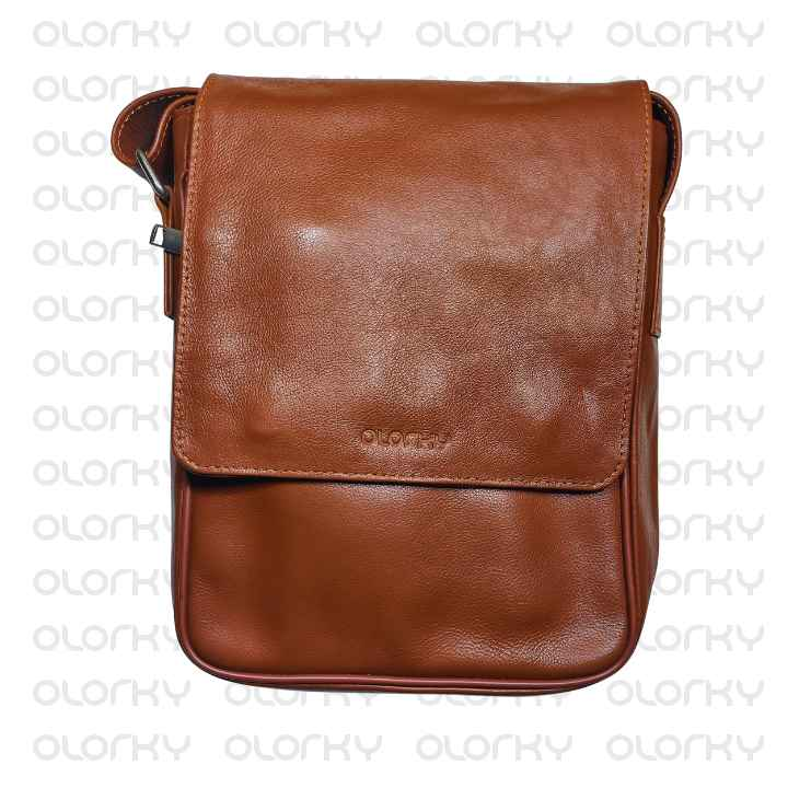 TAN Leather Crossbody Bag