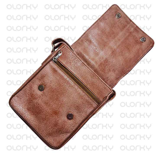 Vintage Leather Two Toned Cross Body Bag