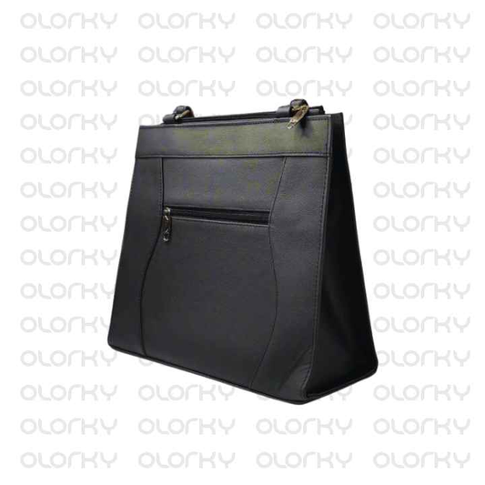 JULIE (Black) - Leather Hand Tote Bag