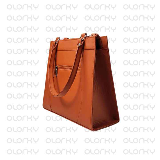 JULIE (Tan) - Leather hand Tote Bag