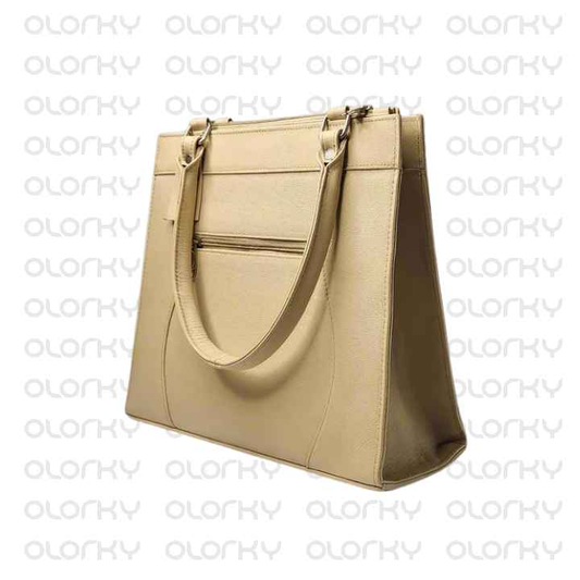 JULIE (Beige) - Leather Hand Tote Bag