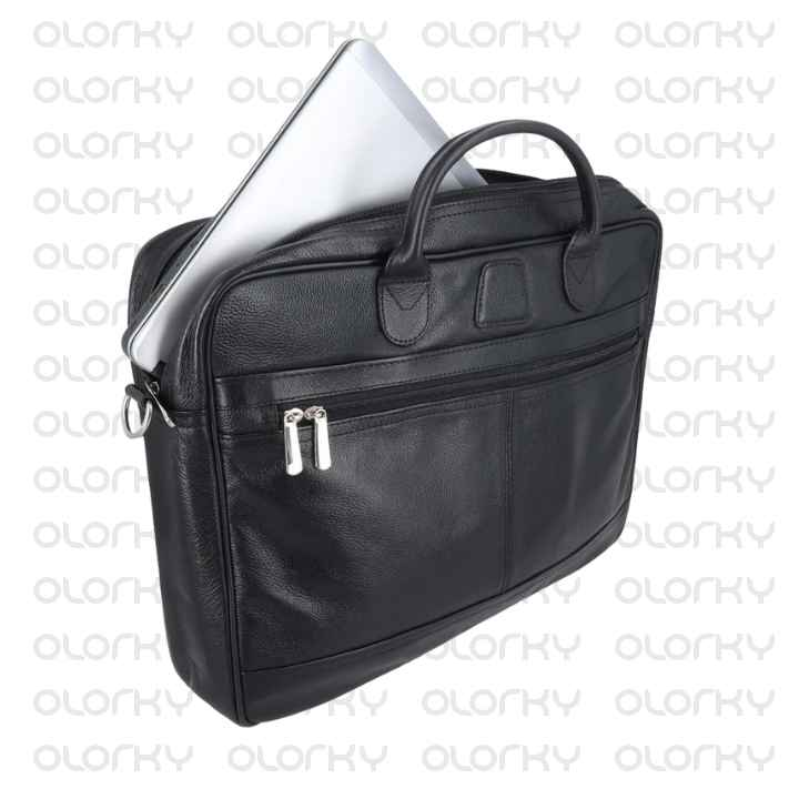 The Manager - Leather Laptop Bag (Black)