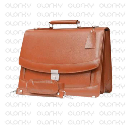 Brown CEO Messenger Leather Laptop Bag
