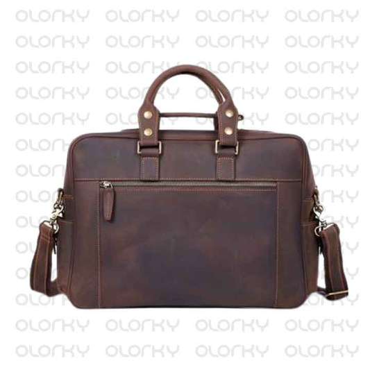 Dark Brown Vintage Leather Laptop Bag