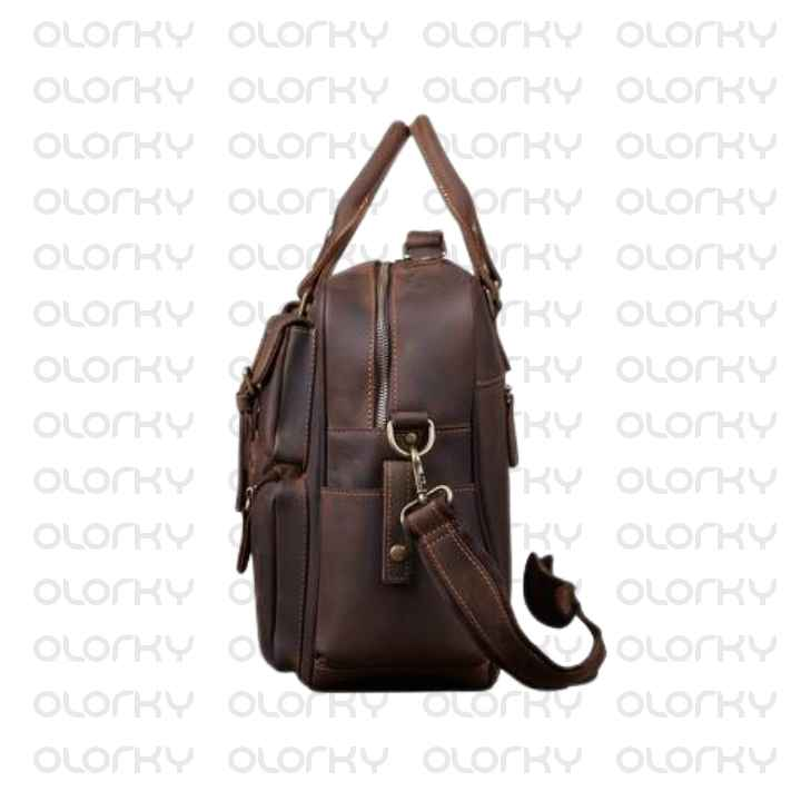 Dark Brown Vintage Leather Laptop Bag