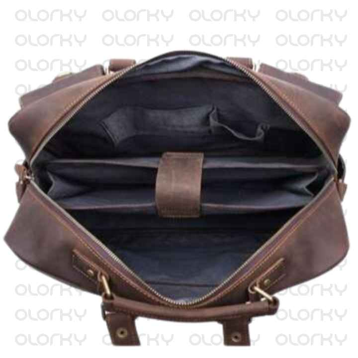 Dark Brown Vintage Leather Laptop Bag