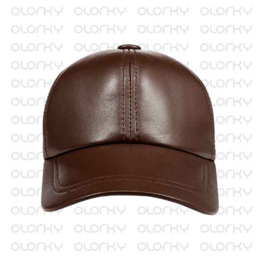 Brown Leather Cap Unisex