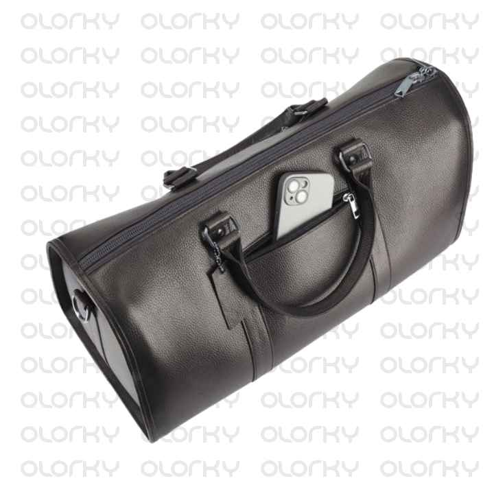 Brown Leather Travel Duffle Bag